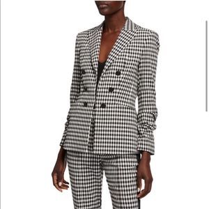 Veronica Beard Caldwell Dickey Blazer Black White Gingham Check